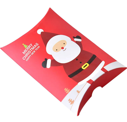 枕の形のプレゼントクリスマスキャンディーボックスサンタギフトボックス250gsmホワイトカード
